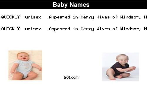 quickly baby names